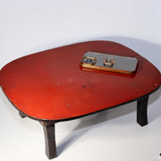 Japanese Vintage Folding Low Table Chabudai Red Lacquer Showa Retro WO51916