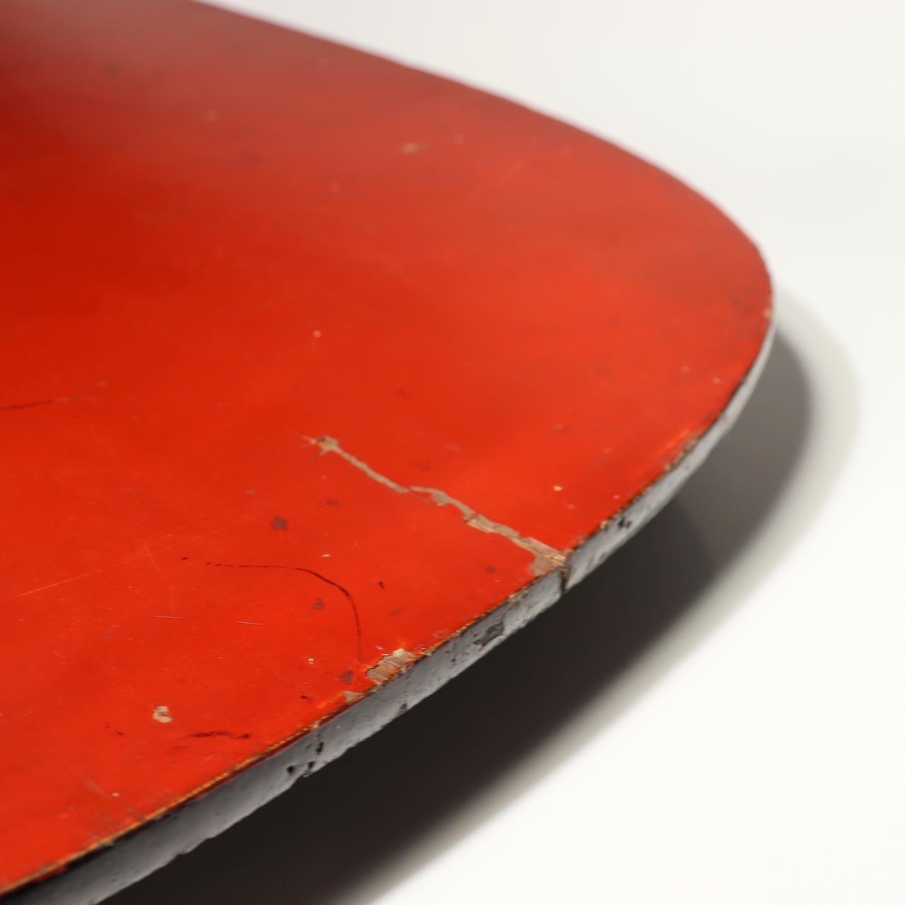 Japanese Vintage Folding Low Table Chabudai Red Lacquer Showa Retro WO51914