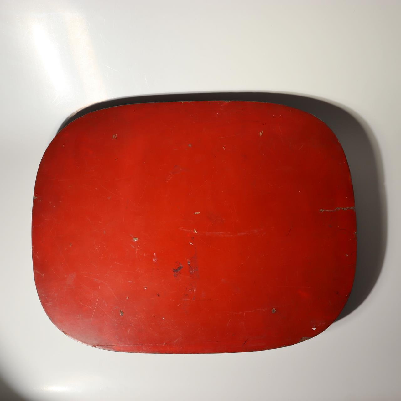 Japanese Vintage Folding Low Table Chabudai Red Lacquer Showa Retro WO51911