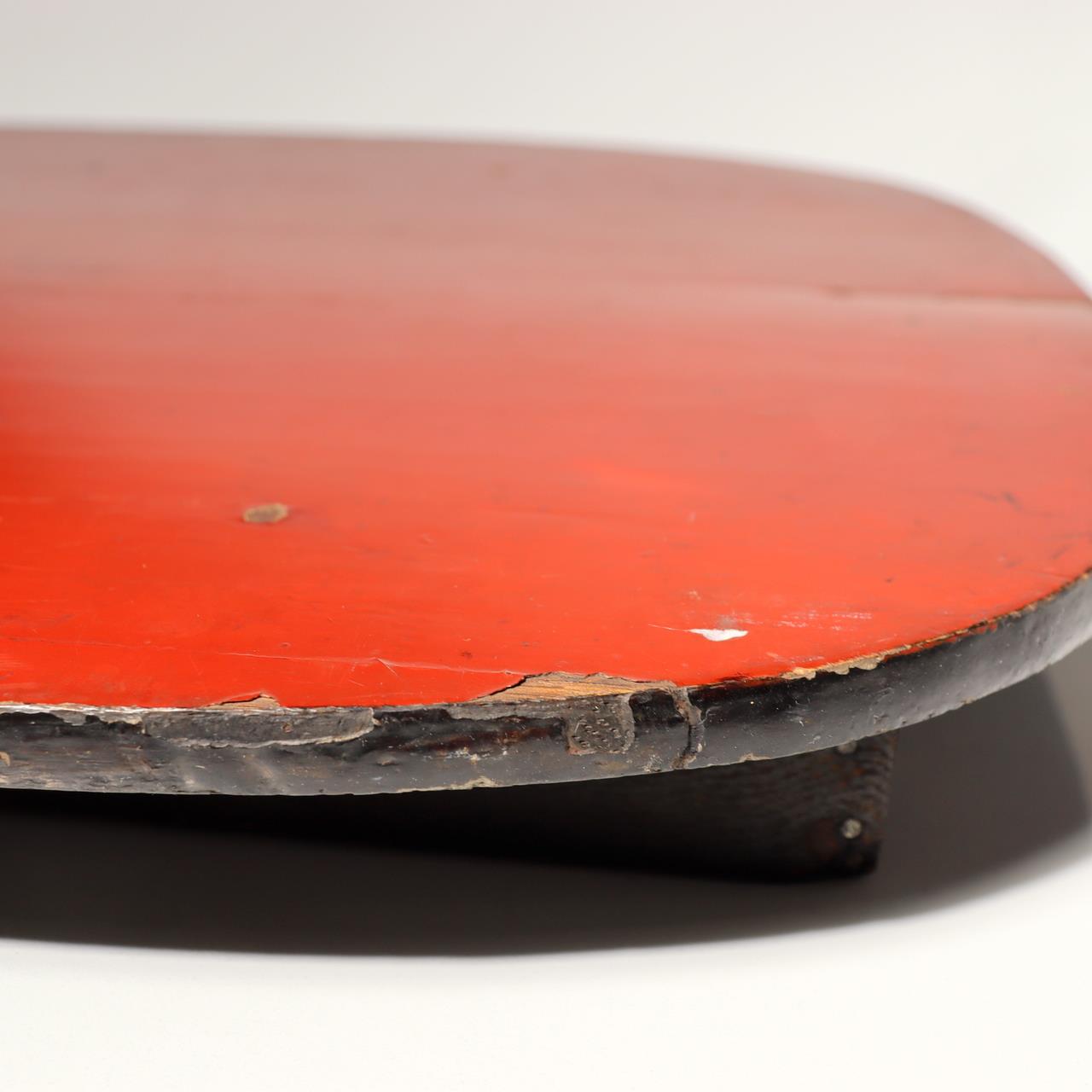 Japanese Vintage Folding Low Table Chabudai Red Lacquer Showa Retro