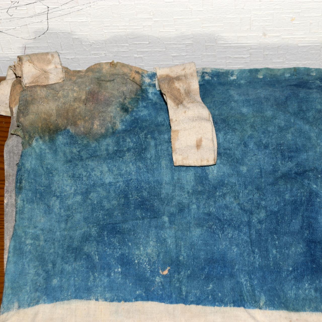 Japanese Antique Nobori Banner Samurai Warrior Musha-e Cotton 432cm Boro BRKW15812