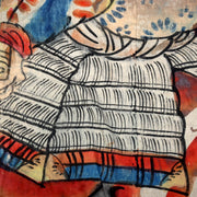 Japanese Antique Nobori Banner Samurai Warrior Musha-e Cotton 432cm Boro BRKW15811