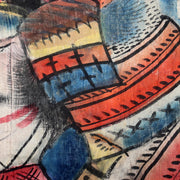 Japanese Antique Nobori Banner Samurai Warrior Musha-e Cotton 432cm Boro BRKW15818