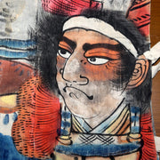 Japanese Antique Nobori Banner Samurai Warrior Musha-e Cotton 432cm Boro BRKW15822