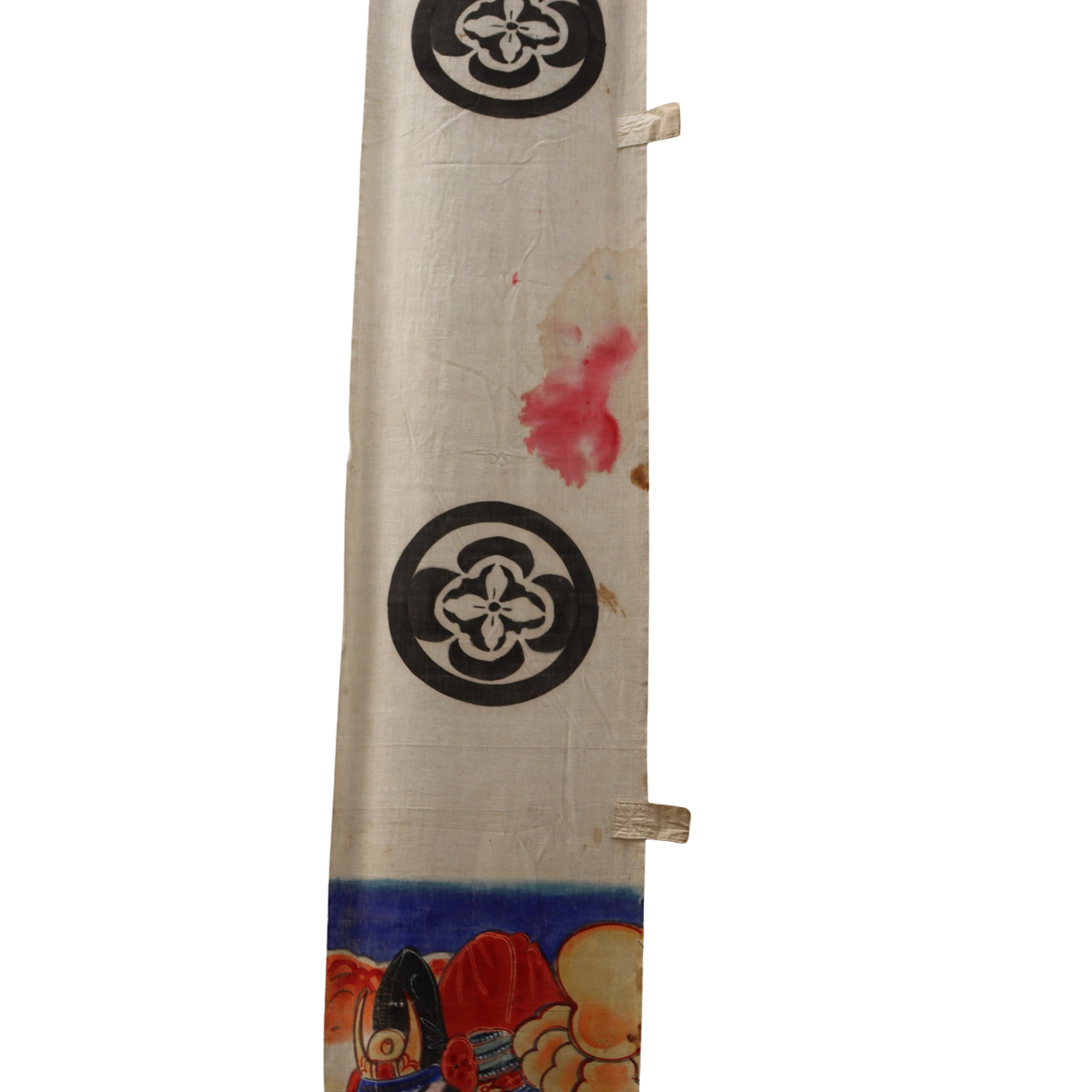 Japanese Antique Nobori Banner Samurai Horse Musha-e Cotton 396cm Boro BRKW160B3