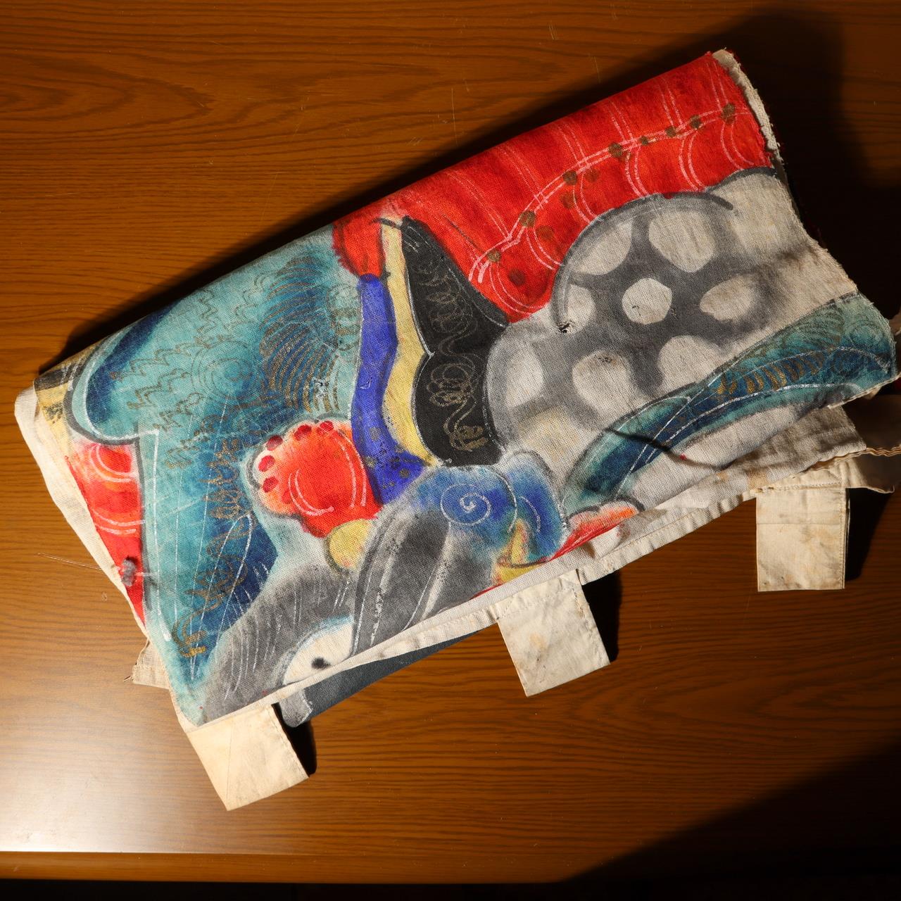 Japanese Antique Nobori Banner Samurai Horse Musha-e Cotton 396cm Boro BRKW160B2