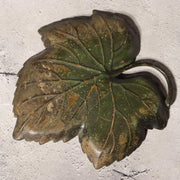 Japanese Vintage Bronze Leaf Plate Tray Grape Vine Verdigris Patina 20cm BOSa035
