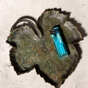 Japanese Vintage Bronze Leaf Plate Tray Grape Vine Verdigris Patina 20cm BOSa0310