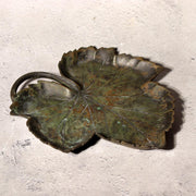 Japanese Vintage Bronze Leaf Plate Tray Grape Vine Verdigris Patina 20cm BOSa032