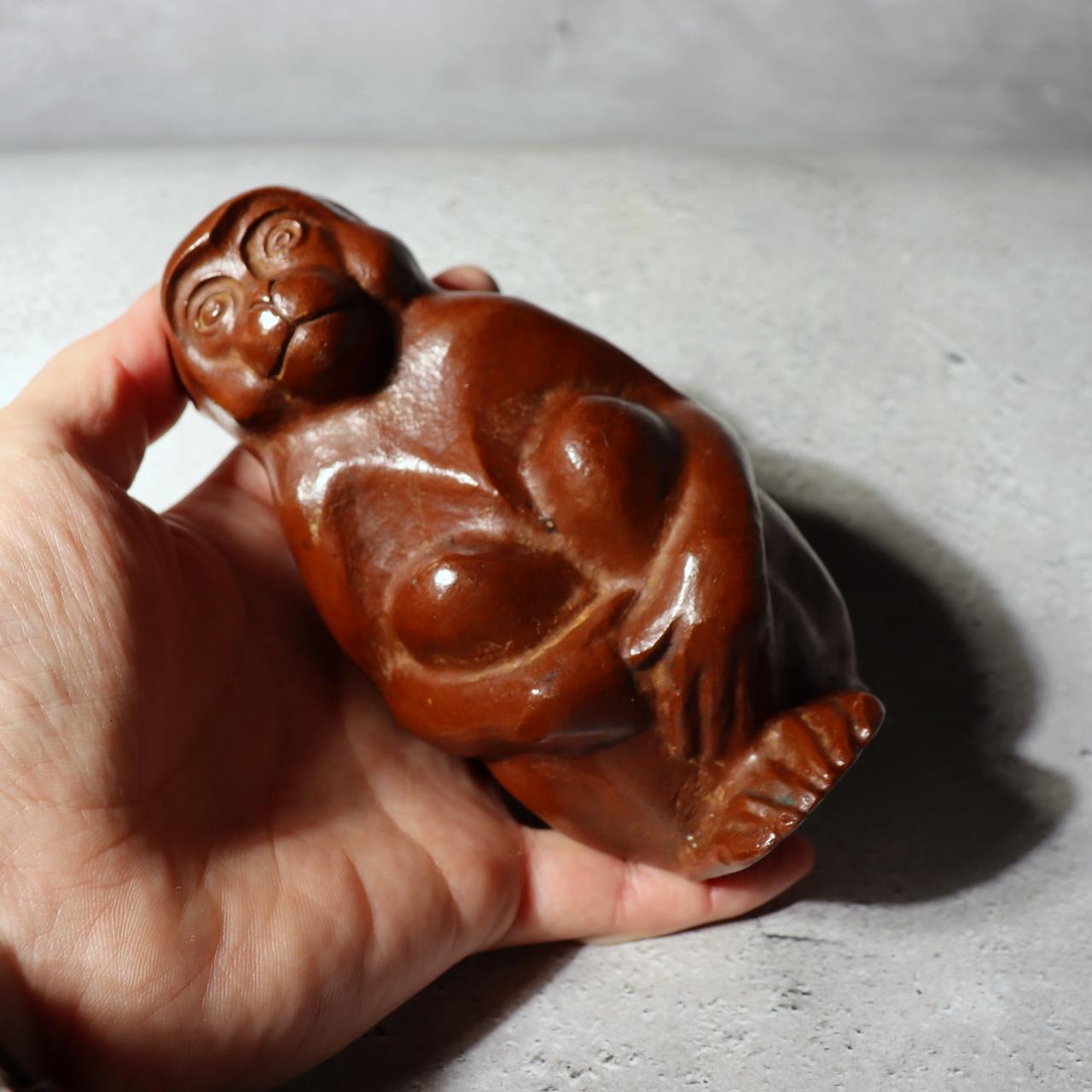 Japanese Bronze Statue Monkey Okimono Zodiac Signed Marutani Tando Art BOSa097