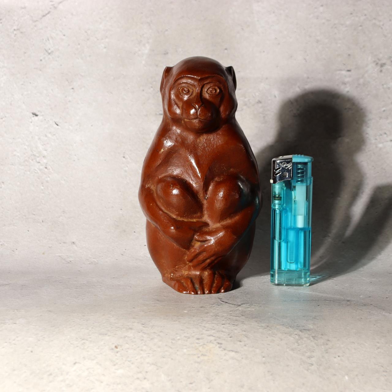 Japanese Bronze Statue Monkey Okimono Zodiac Signed Marutani Tando Art BOSa096