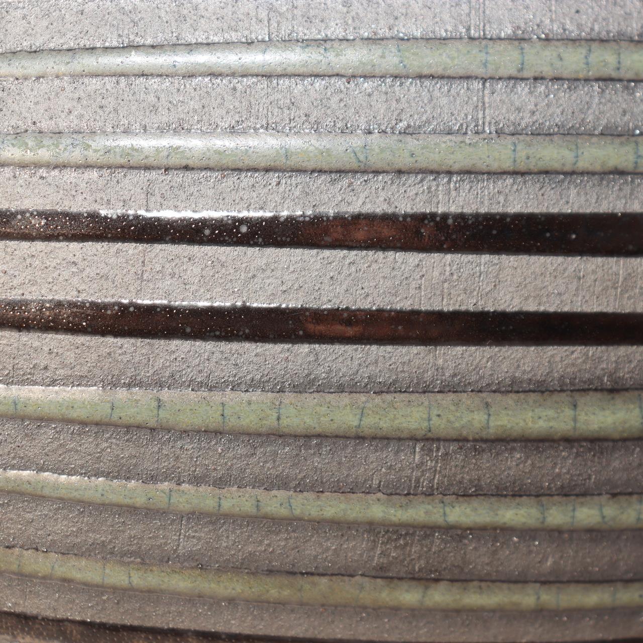 Japanese Otani Ware Flower Vase Ibushi Smoked Pottery Yano Kanichi Modern 28cm5