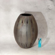 Japanese Otani Ware Flower Vase Ibushi Smoked Pottery Yano Kanichi Modern 28cm6