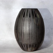 Japanese Otani Ware Flower Vase Ibushi Smoked Pottery Yano Kanichi Modern 28cm0