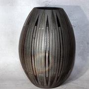 Japanese Otani Ware Flower Vase Ibushi Smoked Pottery Yano Kanichi Modern 28cm1