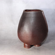 Japanese Bizen Ware Flower Vase Tripod Ikebana Matsui Tomoyuki Important Artist4