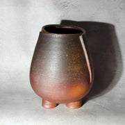 Japanese Bizen Ware Flower Vase Tripod Ikebana Matsui Tomoyuki Important Artist1