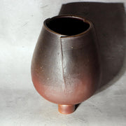 Japanese Bizen Ware Flower Vase Tripod Ikebana Matsui Tomoyuki Important Artist0