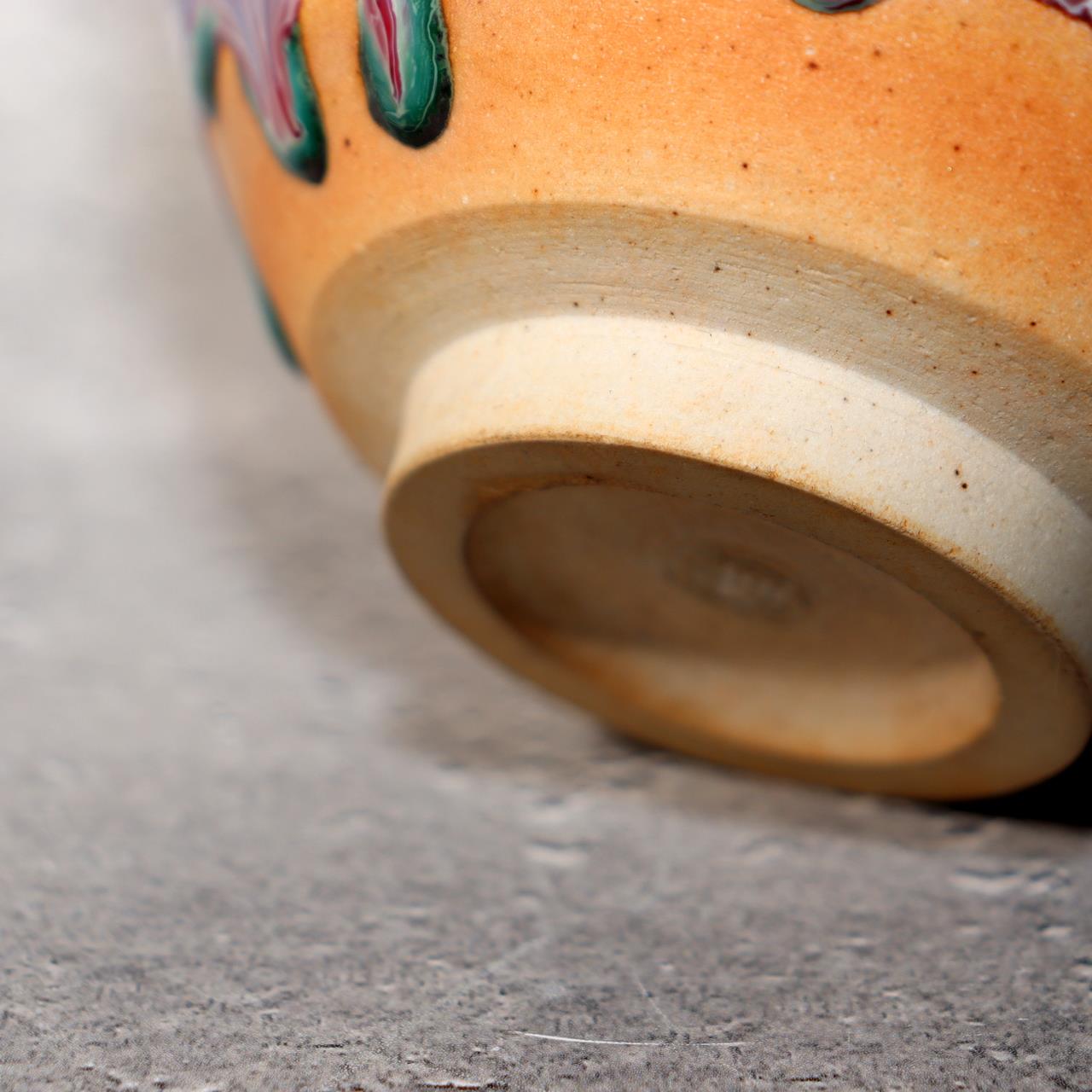 Japanese Tea Bowl Chawan Matcha Peacock Tenmoku Glaze Matsuyama Gaei Signed Box15