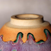 Japanese Tea Bowl Chawan Matcha Peacock Tenmoku Glaze Matsuyama Gaei Signed Box9