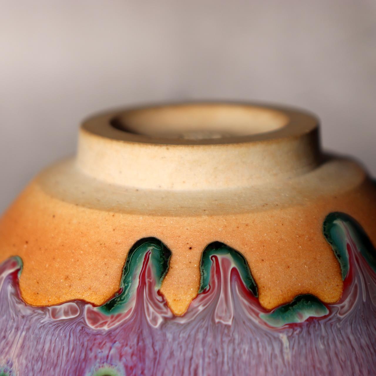 Japanese Tea Bowl Chawan Matcha Peacock Tenmoku Glaze Matsuyama Gaei Signed Box9