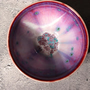 Japanese Tea Bowl Chawan Matcha Peacock Tenmoku Glaze Matsuyama Gaei Signed Box13