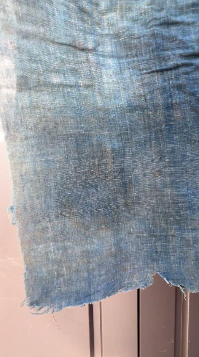 Authentic Japanese Antique BORO Indigo Patchwork Textile Moon Motifs Folk Cloth16