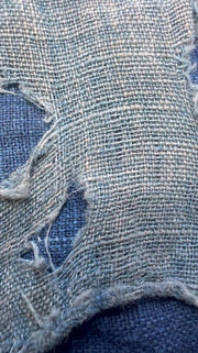 Authentic Japanese Antique BORO Indigo Patchwork Textile Moon Motifs Folk Cloth21