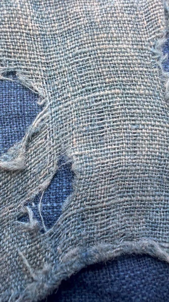 Authentic Japanese Antique BORO Indigo Patchwork Textile Moon Motifs Folk Cloth21