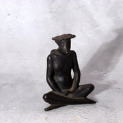 Japanese Cast Iron Kappa Figurine - Zen Meditation Zazen Pose 920g BOSa2613