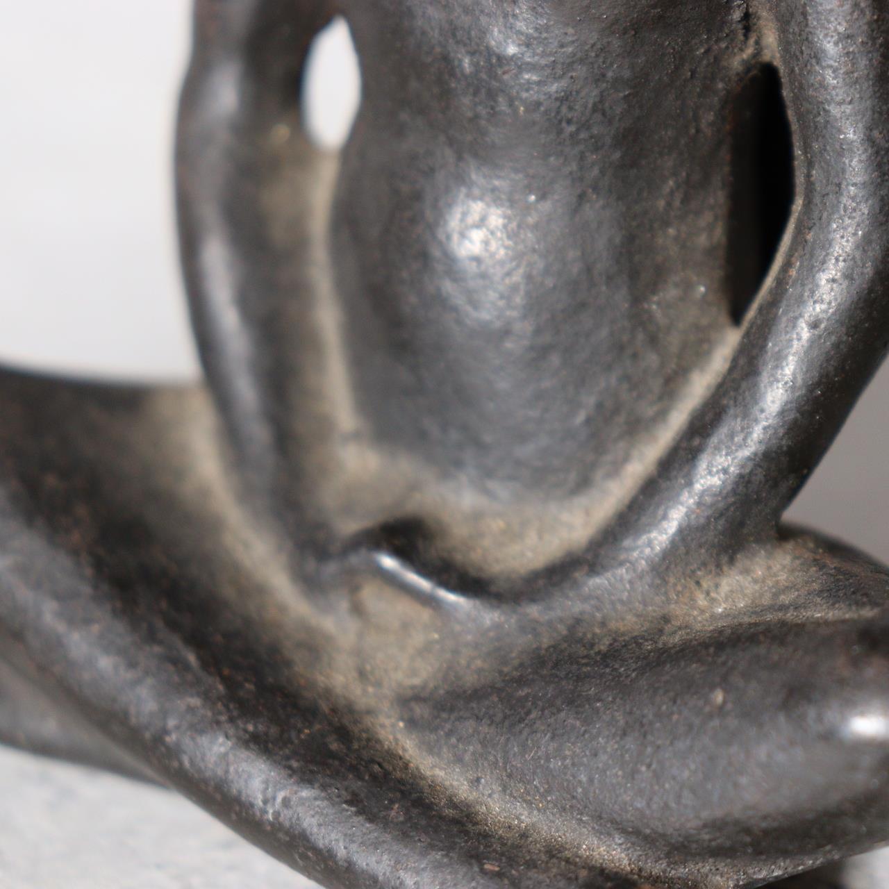 Japanese Cast Iron Kappa Figurine - Zen Meditation Zazen Pose 920g BOSa2611