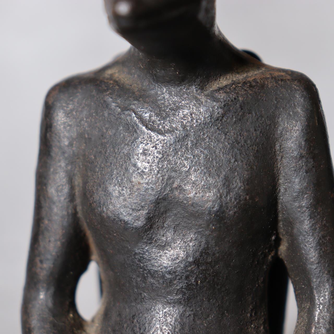 Japanese Cast Iron Kappa Figurine - Zen Meditation Zazen Pose 920g BOSa2610