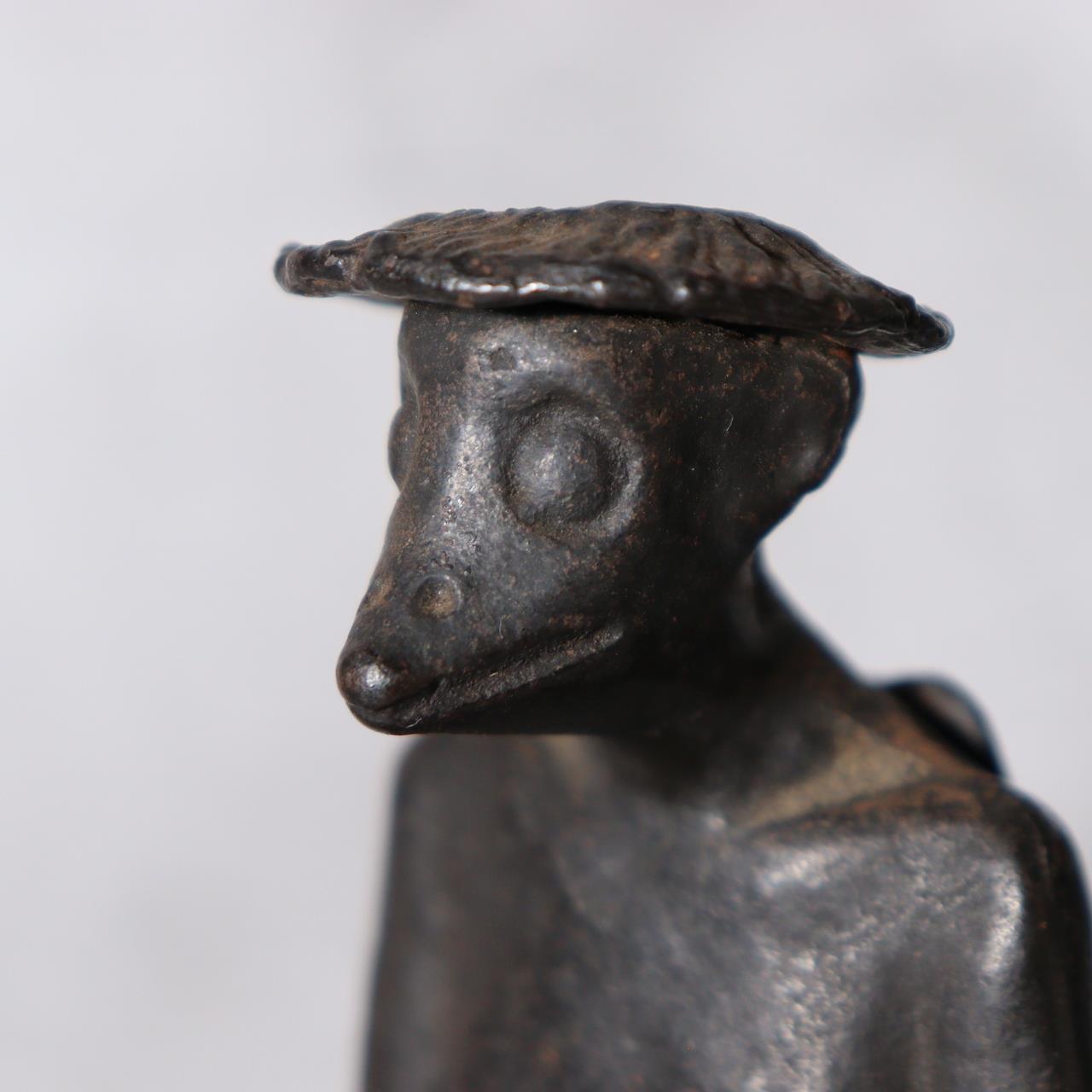Japanese Cast Iron Kappa Figurine - Zen Meditation Zazen Pose 920g BOSa2612