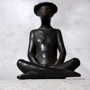 Japanese Cast Iron Kappa Figurine - Zen Meditation Zazen Pose 920g BOSa265