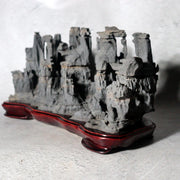 Vintage Japanese Keirin Suiseki Viewing Stone Mountain Scholar Rock with Base16
