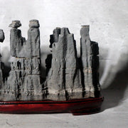 Vintage Japanese Keirin Suiseki Viewing Stone Mountain Scholar Rock with Base13