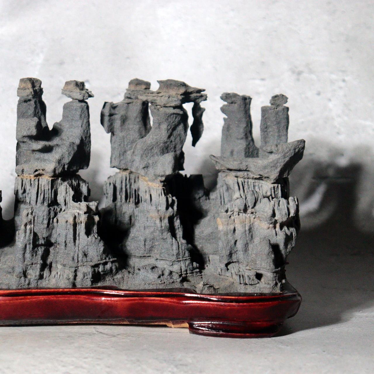 Vintage Japanese Keirin Suiseki Viewing Stone Mountain Scholar Rock with Base9