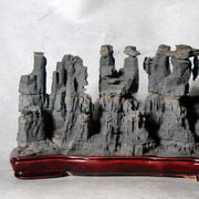Vintage Japanese Keirin Suiseki Viewing Stone Mountain Scholar Rock with Base8