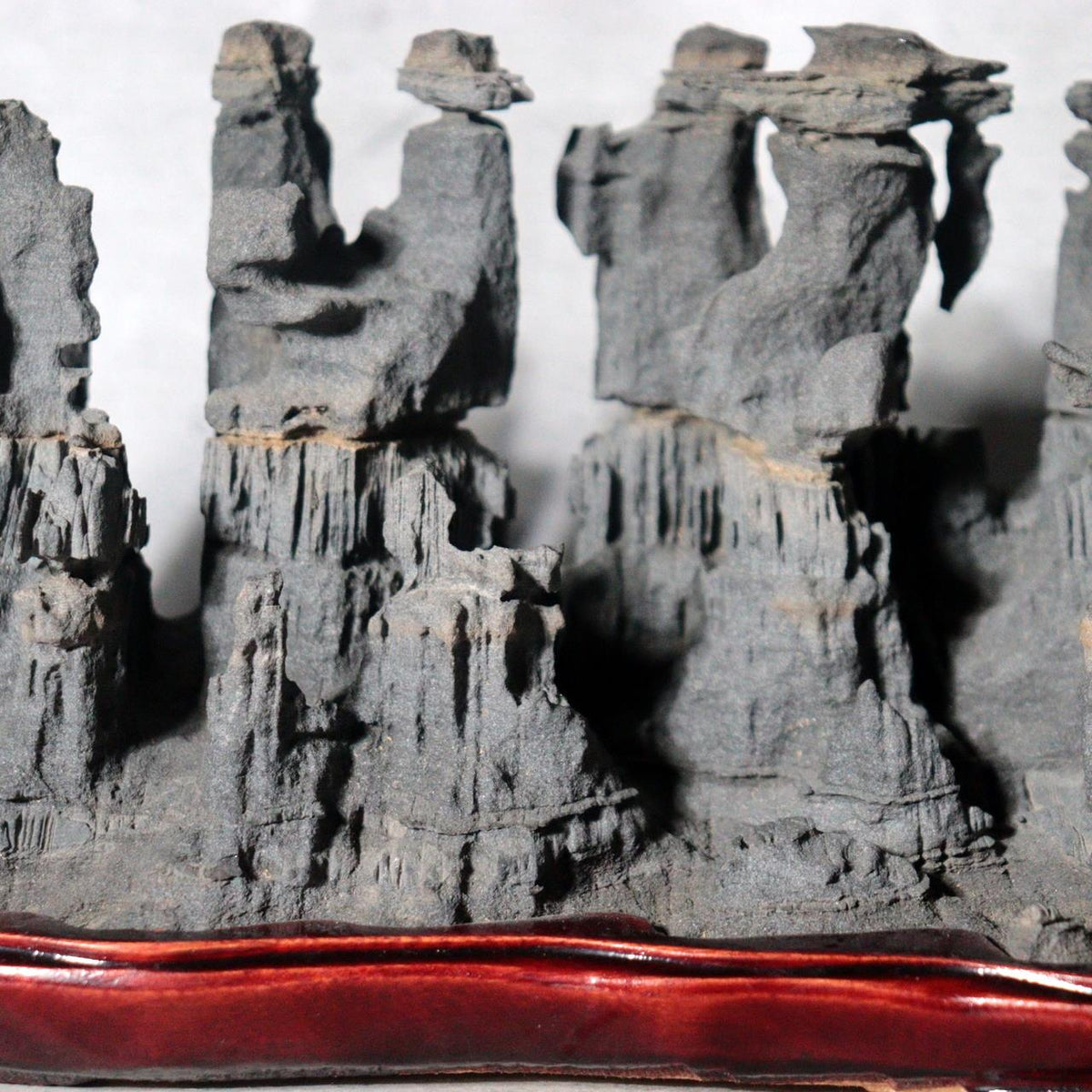 Vintage Japanese Keirin Suiseki Viewing Stone Mountain Scholar Rock with Base6