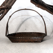 Vintage Japanese Copper Woven Bamboo Style Basket Sweets Container0