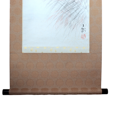 Japanese Antique Kakemono Hanging Scroll Hakuzosu White Fox Monk Paper Boxed15