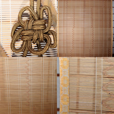 Japanese Vintage Woven Bamboo Ozashiki Sudare Misu Blinds Set of 2 VG4235