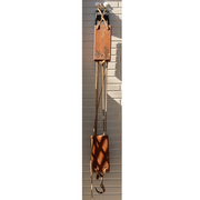 Antique Japanese Wooden Pulley Block Tackle Rope Iron Hook Rustic WO5380