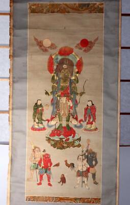 Japanese Kakejiku hanging scroll Buddhist Art Emakimono of Shōmen Kongō  ASO358