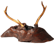 Japanese Deer Antler Sword Stand Katana Kake Stag Horn Natural Wood Burl 47cm0
