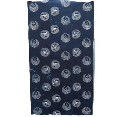 Meiji Period Japanese Indigo Katazome Cotton Fabric Crane Turtle BRKW17814