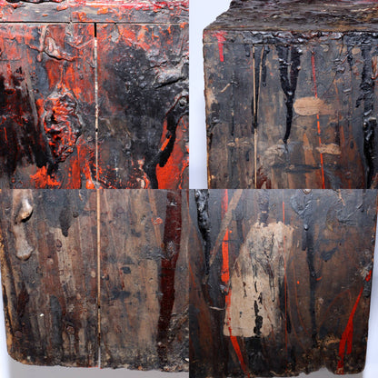 Antique Japanese Aizu Lacquerware Craftsman's Workbench Drawer Chest Tansu Art