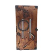Japanese Antique Wood Kanban Shop Sign Kamawanu Sickle Ring Nu Rebus 72.5cm14