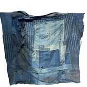 Authentic Antique Japanese Boro Textile - Indigo Patched Sashiko Cotton0