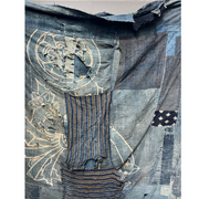 Authentic Antique Japanese Boro Textile - Indigo Patched Sashiko Cotton6